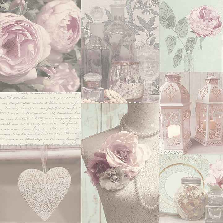 Irene Blush Charlotte College Wallpaper - York Wallcoverings - AH665201