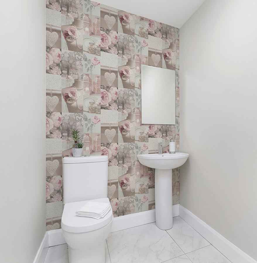 Irene Blush Charlotte College Wallpaper - York Wallcoverings - AH665201 - York Wallcoverings Wallpaper