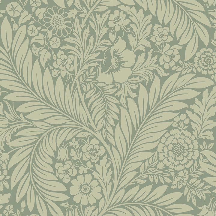 florence-green-leaf-wallpaper-york-wallcoverings-bg720 - York Wallcoverings Wallpaper
