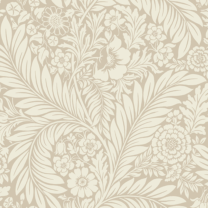florence-neutral-leaf-wallpaper-york-wallcoverings-bg722 - York Wallcoverings Wallpaper