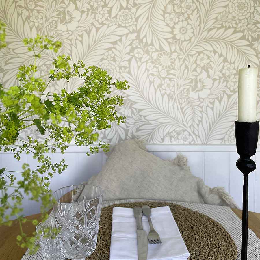 florence-neutral-leaf-wallpaper-york-wallcoverings-bg722 - York Wallcoverings Wallpaper