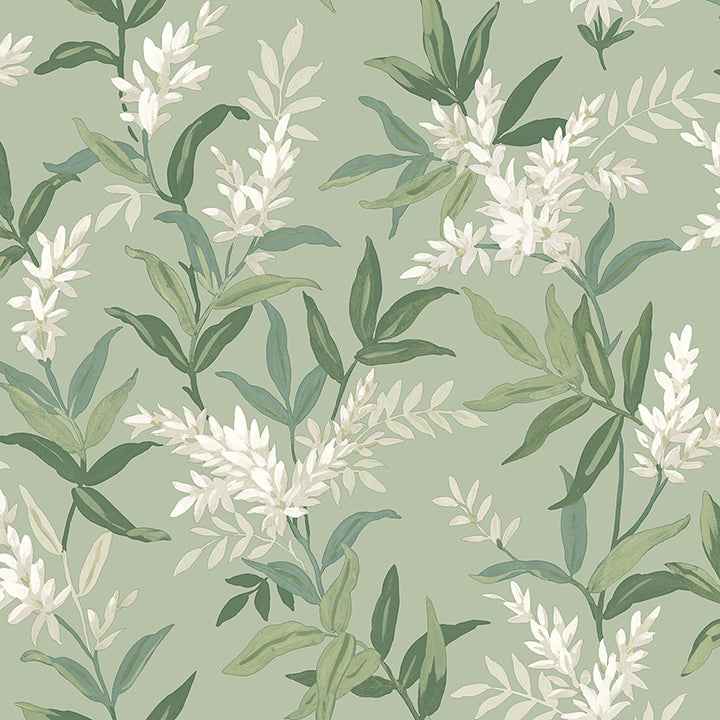 Olivia Sage Floral Wallpaper - York Wallcoverings - BG5907