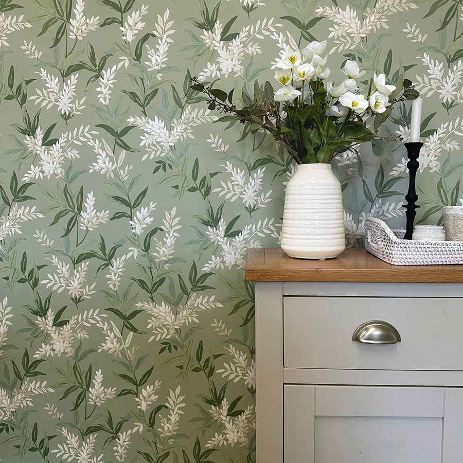 Olivia Sage Floral Wallpaper - York Wallcoverings - BG5907 - York Wallcoverings Wallpaper