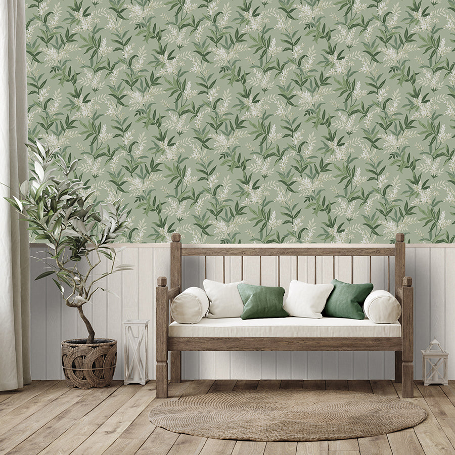 olivia-sage-floral-wallpaper-york-wallcoverings-bg5907 - York Wallcoverings Papel pintado