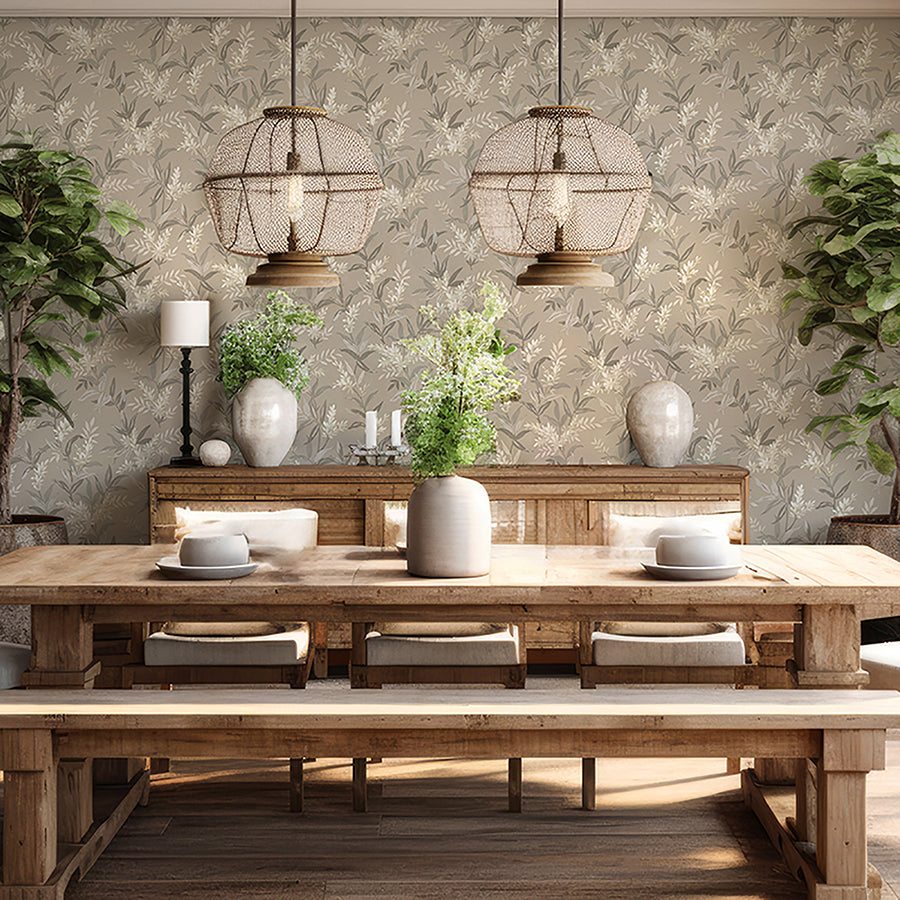 olivia-beige-floral-wallpaper-york-wallcoverings-bg5908 - York Wallcoverings Papel pintado