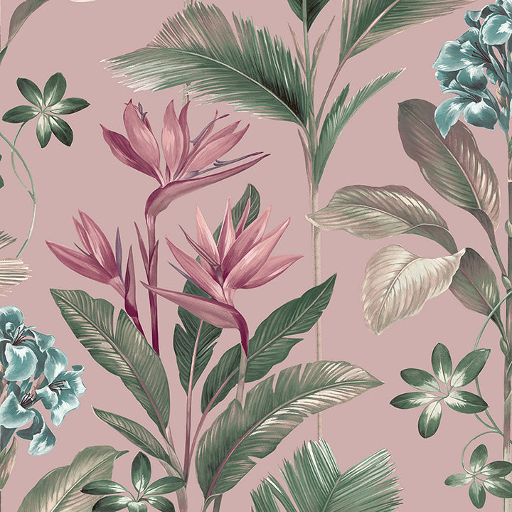 oliana-pink-floral-wallpaper-york-wallcoverings-bg8485 - York Wallcoverings Wallpaper
