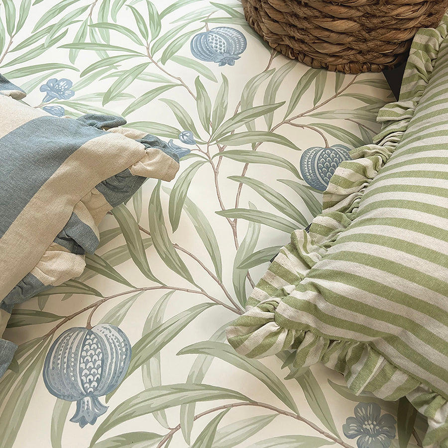 elena-blue-pomegranate-wallpaper-york-wallcoverings-bg9611 - York Wallcoverings Wallpaper