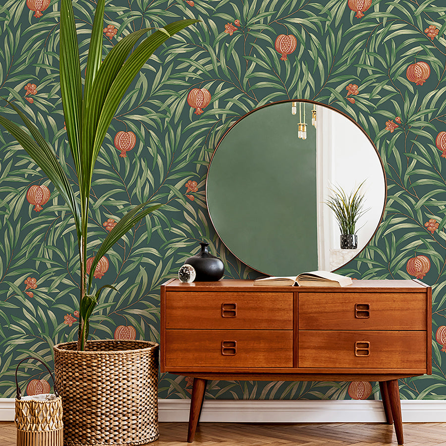elena-green-pomegranate-wallpaper-york-wallcoverings-bg9613 - York Wallcoverings Papel pintado