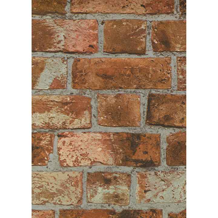 Dexter Orange Brick Wallpaper - York Wallcoverings - FD31045