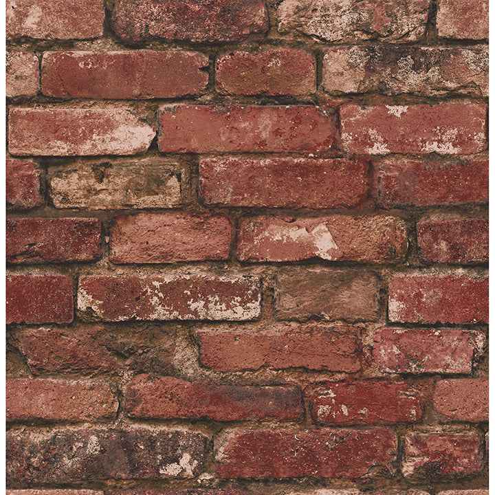 Davis Red Rustic Brick Wallpaper - York Wallcoverings - FD31285