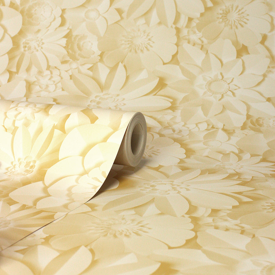dacre-yellow-floral-wallpaper-york-wallcoverings-fd42597 - York Wallcoverings Wallpaper