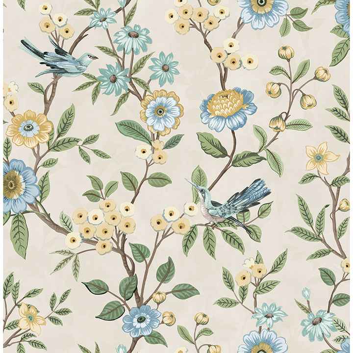Elspeth Light Yellow Floral Trail Wallpaper - York Wallcoverings - FD43448 - York Wallcoverings Wallpaper