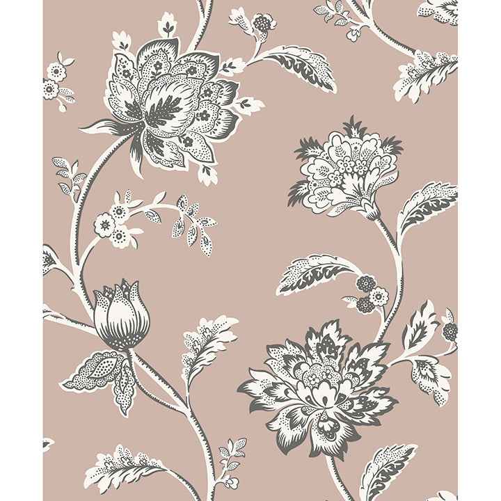 Juliette Light Pink Jacobean Wallpaper - York Wallcoverings - FD43451