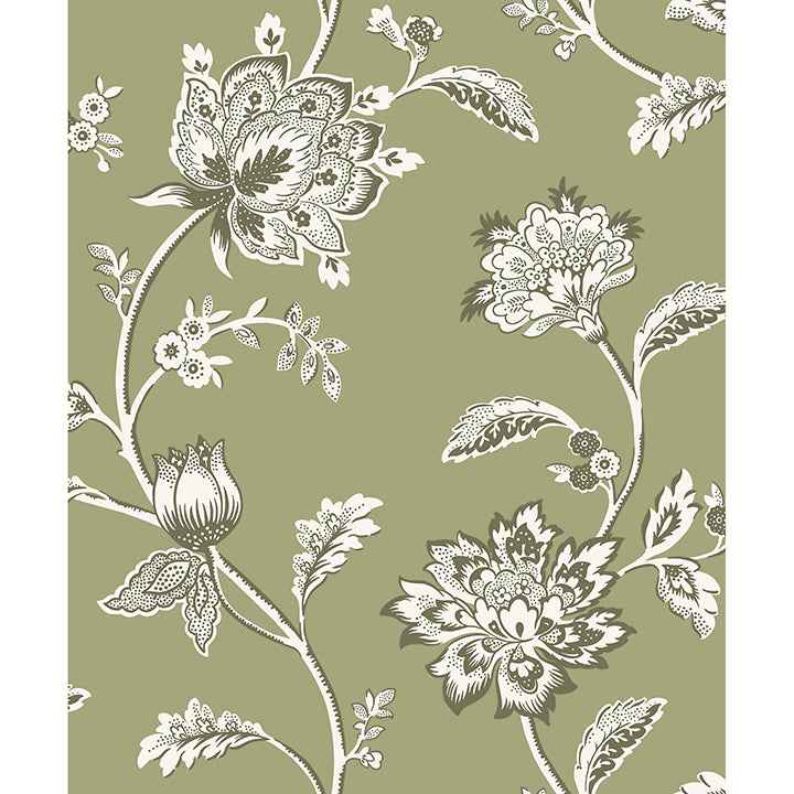 Juliette Sage Jacobean Wallpaper - York Wallcoverings - FD43454