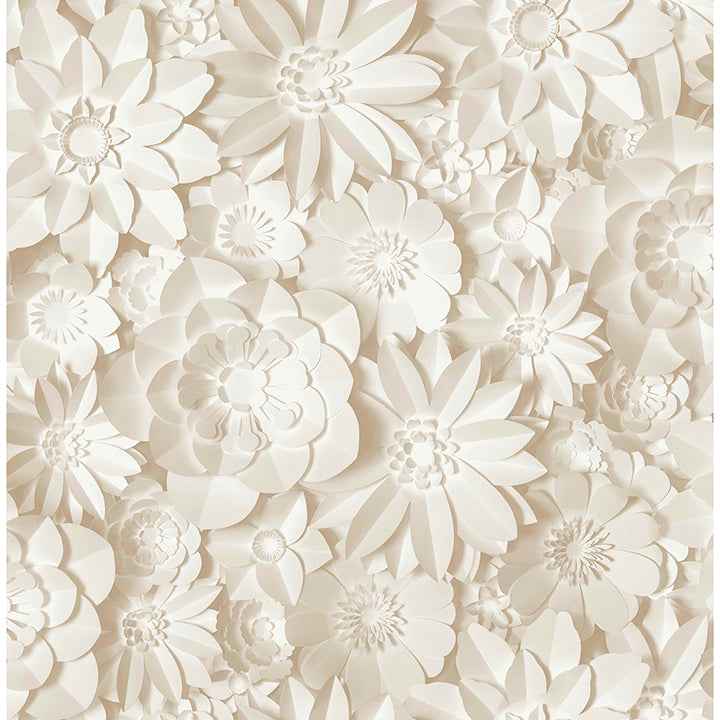 Dacre Cream Floral Wallpaper - York Wallcoverings - FD43604