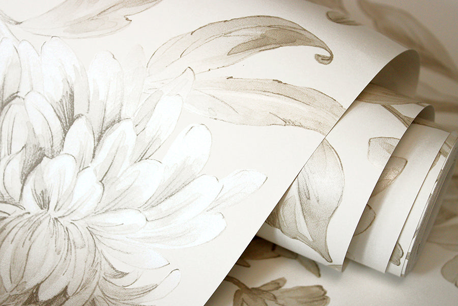 gabriela-neutral-floral-wallpaper-york-wallcoverings-fd43611 - York Wallcoverings Wallpaper