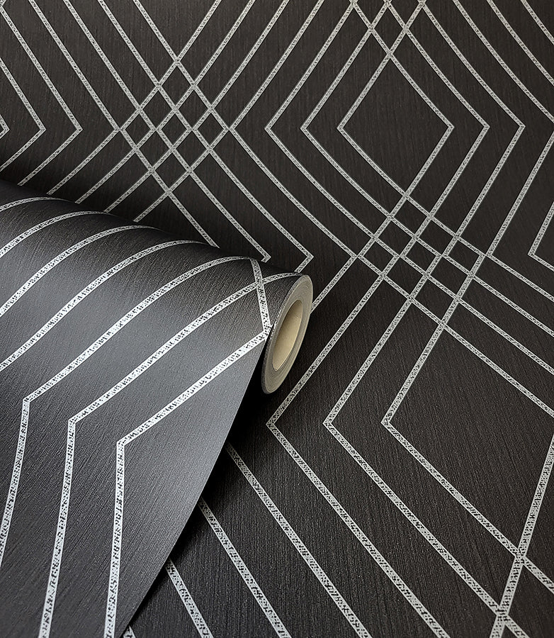 shard-black-trellis-wallpaper-york-wallcoverings-fd43614 - York Wallcoverings Wallpaper