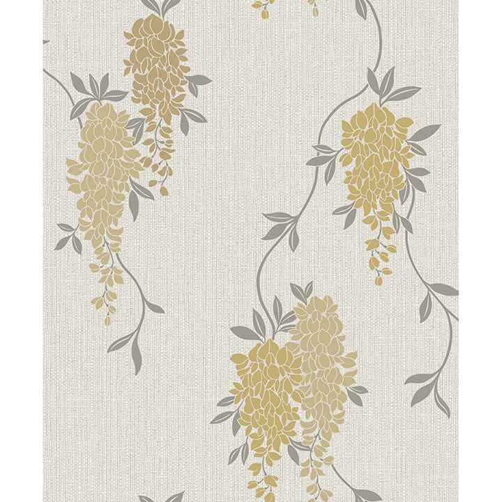 Aisla Yellow Wisteria Wallpaper - York Wallcoverings - FD43672
