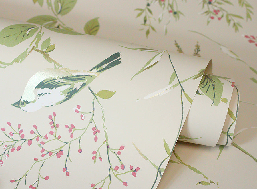 mariko-neutral-botanical-wallpaper-york-wallcoverings-m1855 - York Wallcoverings Wallpaper