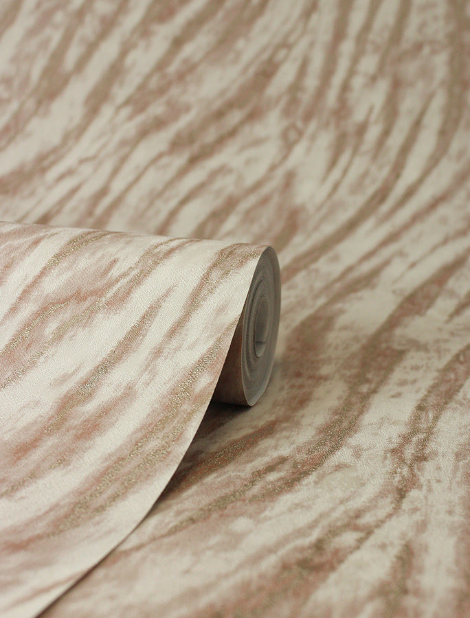arran-rose-gold-swirling-stripe-wallpaper-york-wallcoverings-m1862 - York Wallcoverings Wallpaper
