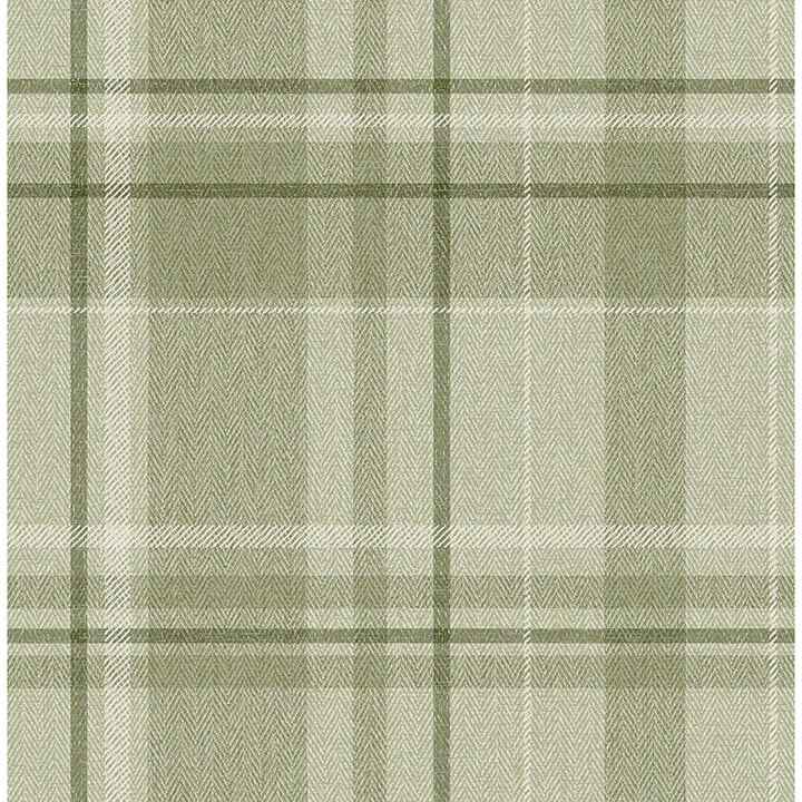 Harris Green Plaid Chevron Wallpaper - York Wallcoverings - M1865