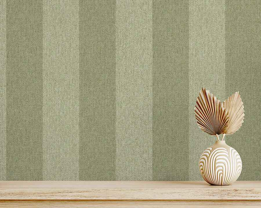 Finn Green Chevron Stripe Wallpaper - York Wallcoverings - M1866 - York Wallcoverings Wallpaper