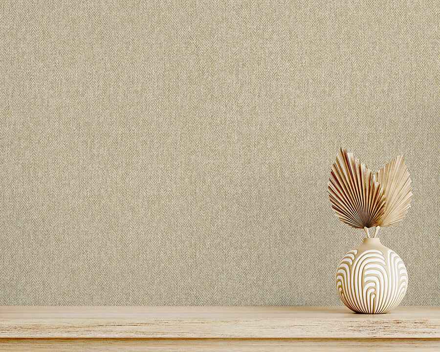 Theo Light Brown Chevron Wallpaper - York Wallcoverings - M1870 - York Wallcoverings Wallpaper