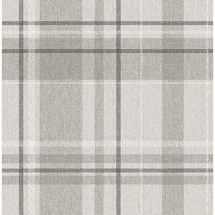 Harris Grey Plaid Chevron Wallpaper - York Wallcoverings - M1871 - York Wallcoverings Wallpaper