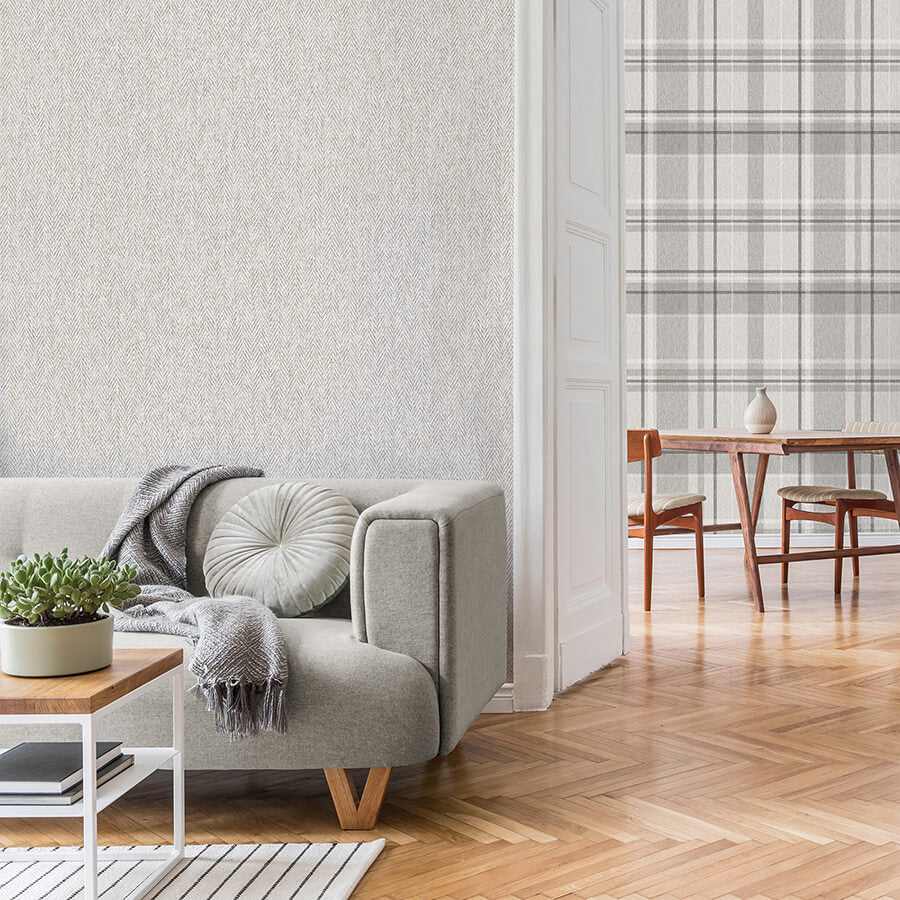 theo-light-grey-chevron-wallpaper-york-wallcoverings-m1873 - York Wallcoverings Wallpaper