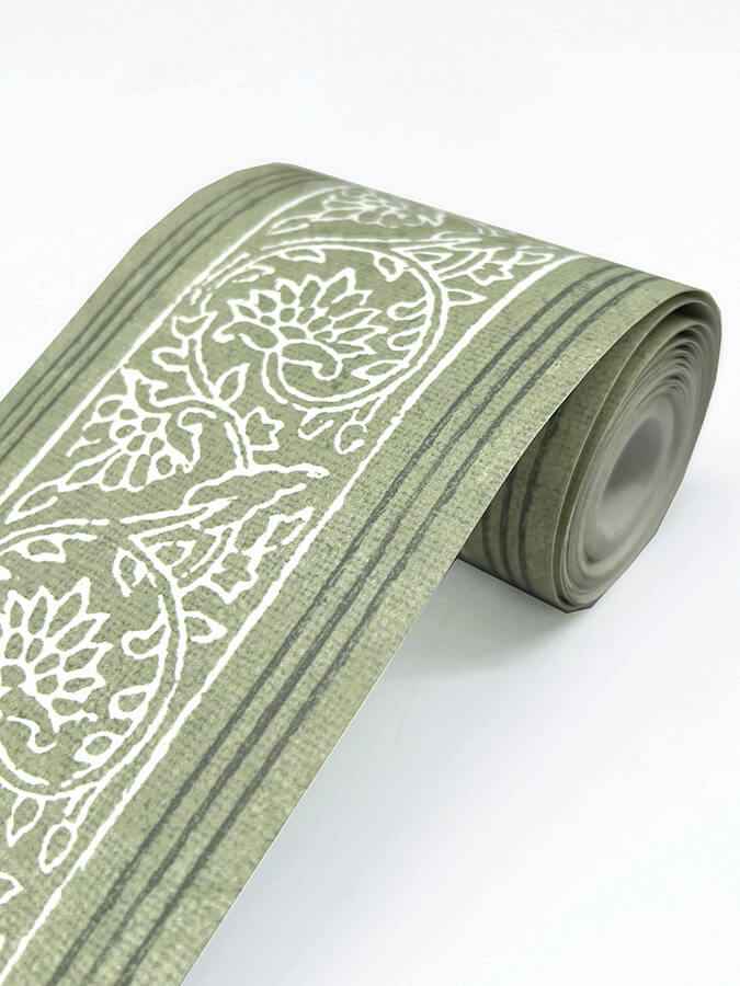 Carved Floral Green Trim Wall Border - York Wallcoverings - 4148-14501 - York Wallcoverings Wallpaper