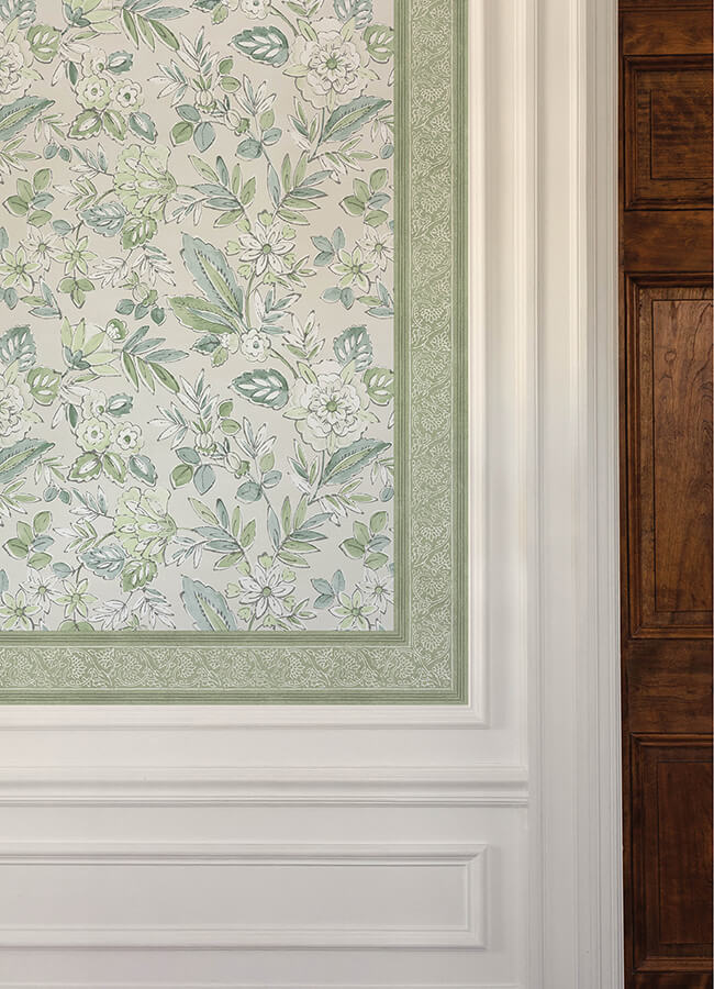 carved-floral-green-trim-wall-border-york-wallcoverings-4148-14501 - York Wallcoverings Wallpaper