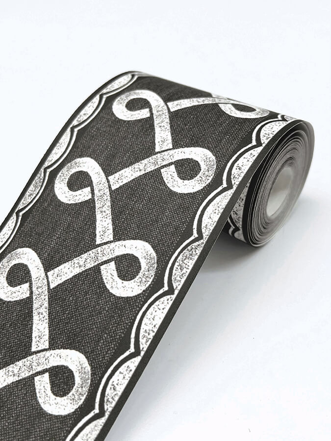 scalloped-ribbon-black-trim-wall-border-york-wallcoverings-4148-14504 - York Wallcoverings Wallpaper