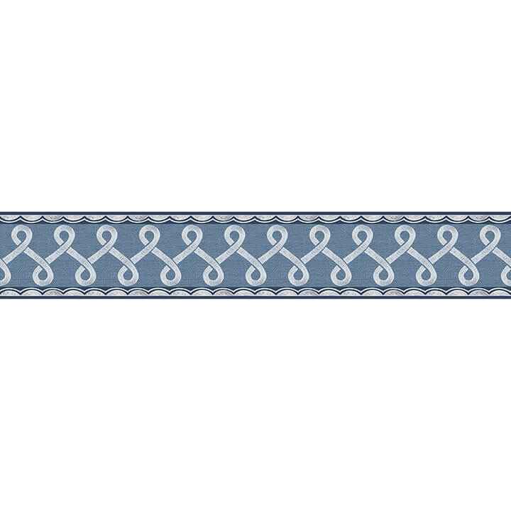 Scalloped Ribbon Blue Trim Wall Border - York Wallcoverings - 4148-14505