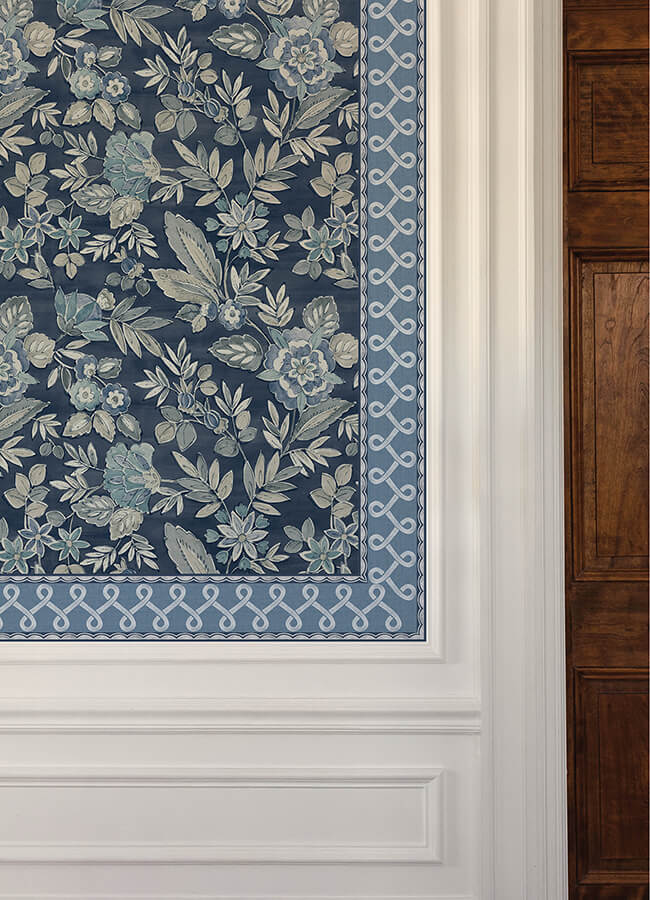 scalloped-ribbon-blue-trim-wall-border-york-wallcoverings-4148-14505 - York Wallcoverings Wallpaper