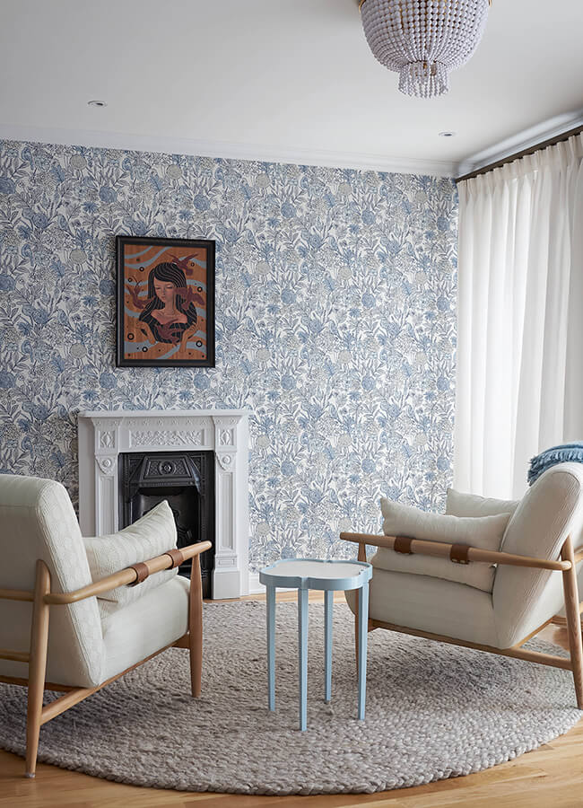goldfinch-blue-birds-and-blooms-wallpaper-york-wallcoverings-4148-27414 - York Wallcoverings Papel pintado
