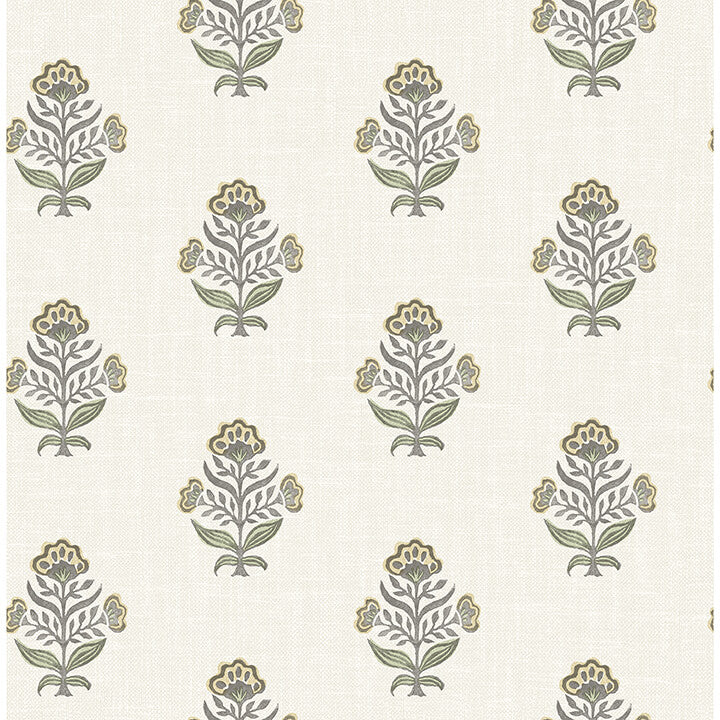 hollyhock-honey-floral-crest-wallpaper-york-wallcoverings-4148-27416 - York Wallcoverings Papel pintado