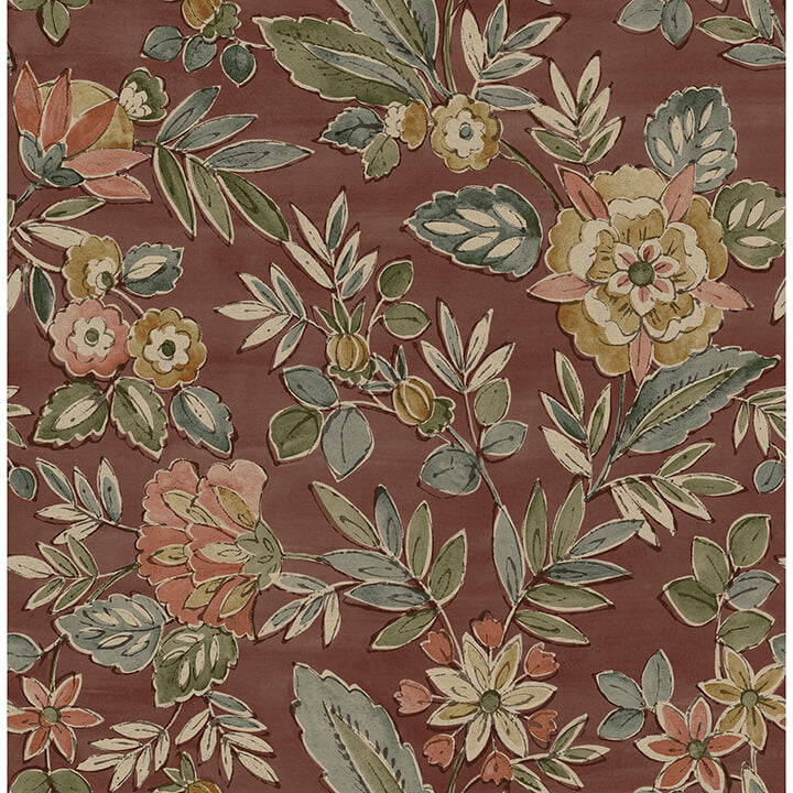 begonia-red-floral-trail-wallpaper-york-wallcoverings-4148-27425 - York Wallcoverings Wallpaper