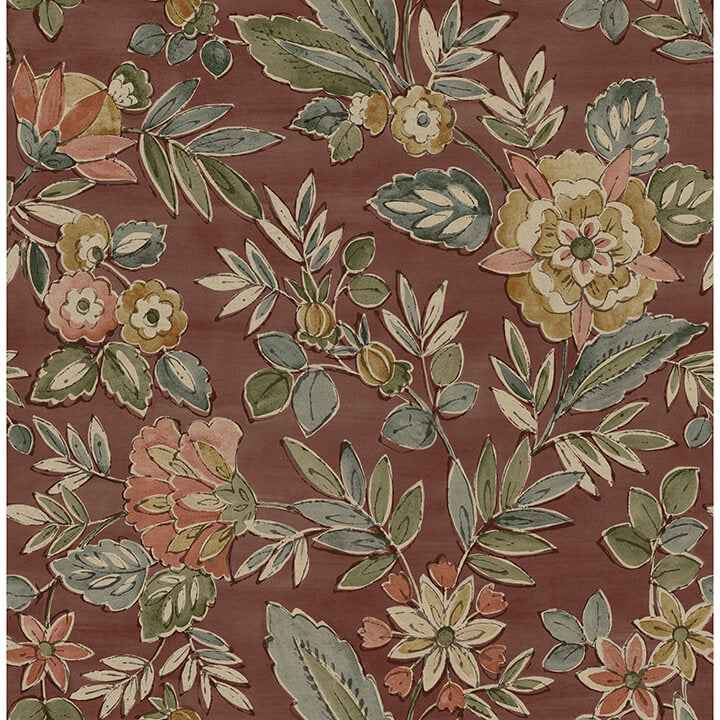 Begonia Red Floral Trail Wallpaper - York Wallcoverings - 4148-27425 - York Wallcoverings Wallpaper