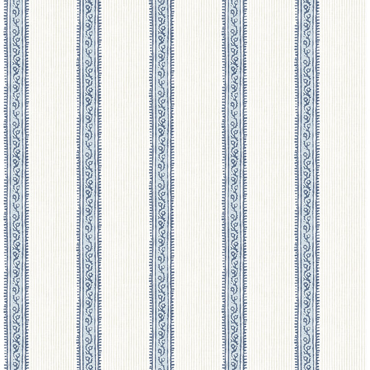 mandevilla-blue-vine-stripe-wallpaper-york-wallcoverings-4148-27428 - York Wallcoverings Papel pintado