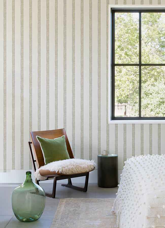 Mandevilla Honey Vine Stripe Wallpaper - York Wallcoverings - 4148-27430 - York Wallcoverings Wallpaper