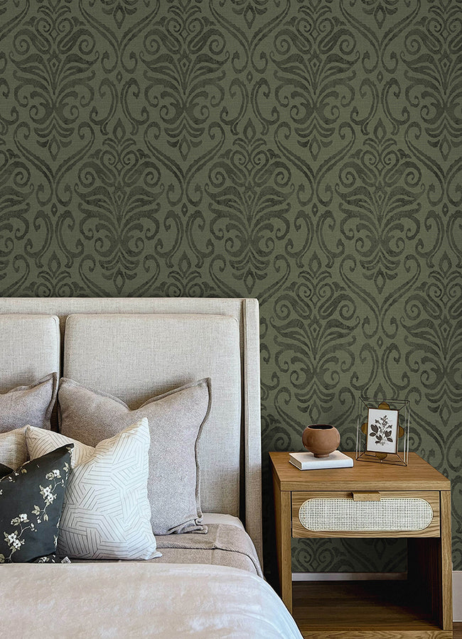 adavu-dark-green-damask-wallpaper-york-wallcoverings-4148-27440