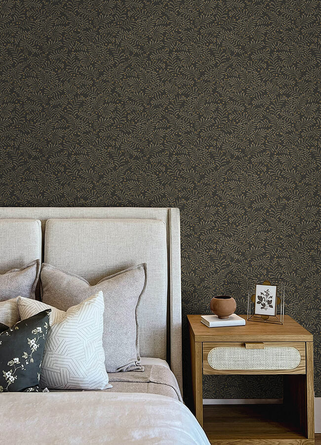 chrysantha-black-berry-branches-wallpaper-york-wallcoverings-4148-27442 - York Wallcoverings Papel pintado