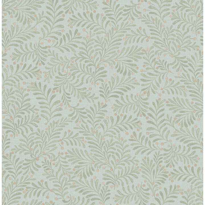 Chrysantha Aqua Berry Branches Wallpaper - York Wallcoverings - 4148-27446