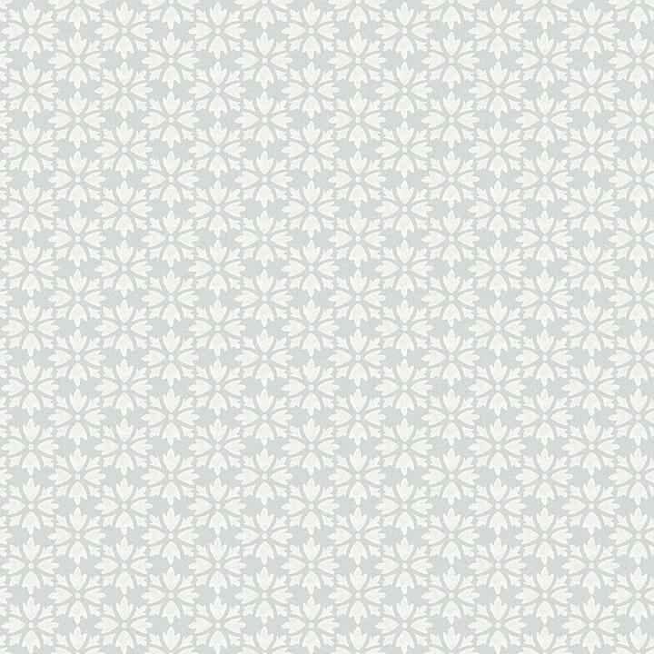Phlox Light Blue Floral Stamp Wallpaper - York Wallcoverings - 4148-27452