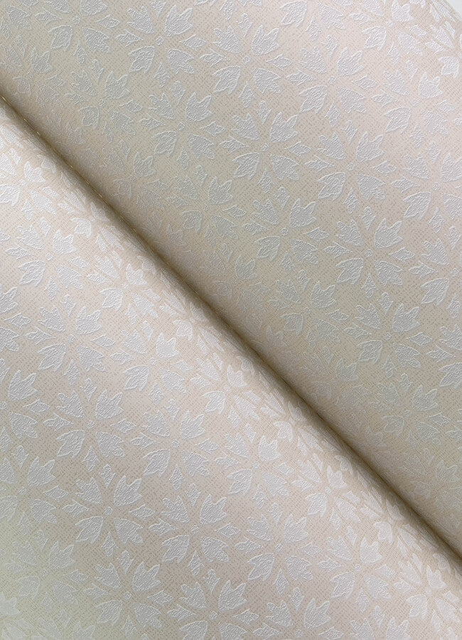 phlox-beige-floral-stamp-wallpaper-york-wallcoverings-4148-27453 - York Wallcoverings Wallpaper