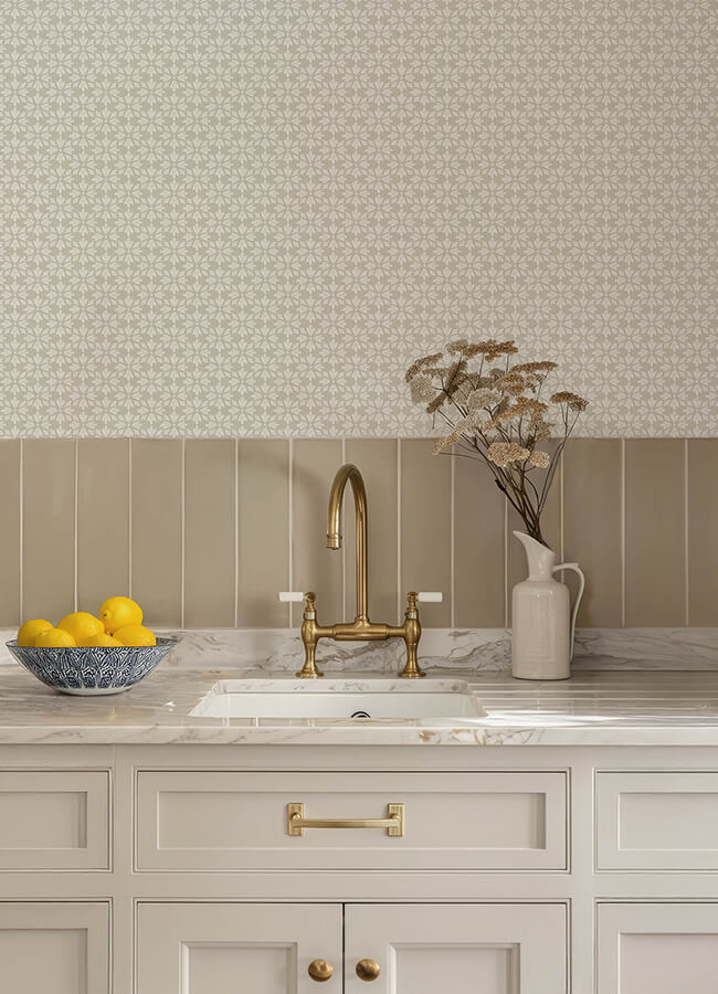 phlox-grey-floral-stamp-wallpaper-york-wallcoverings-4148-27454 - York Wallcoverings Wallpaper