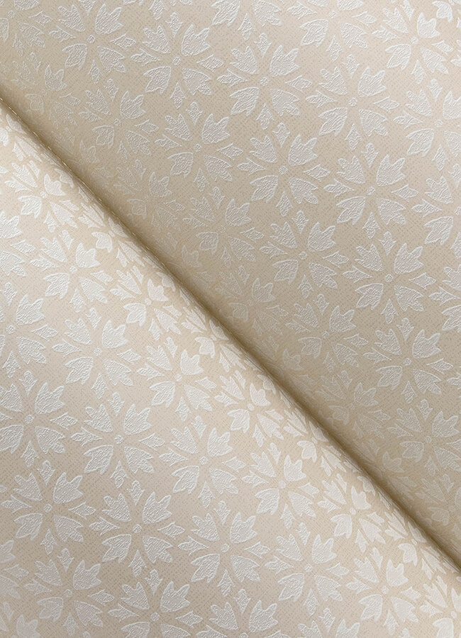 phlox-khaki-floral-stamp-wallpaper-york-wallcoverings-4148-27455 - York Wallcoverings Wallpaper