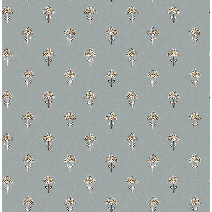 surdiva-denim-floral-fan-wallpaper-york-wallcoverings-4148-27456 - York Wallcoverings Wallpaper