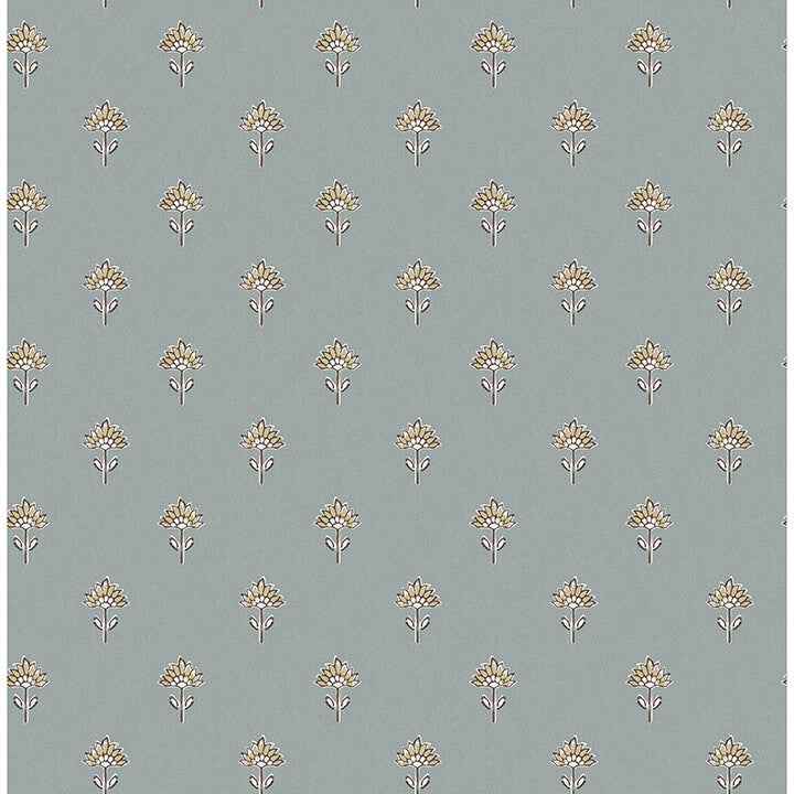Surdiva Denim Floral Fan Wallpaper - York Wallcoverings - 4148-27456 - York Wallcoverings Wallpaper