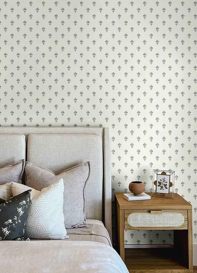 Surdiva Ivory Floral Fan Wallpaper - York Wallcoverings - 4148-27457 - York Wallcoverings Wallpaper